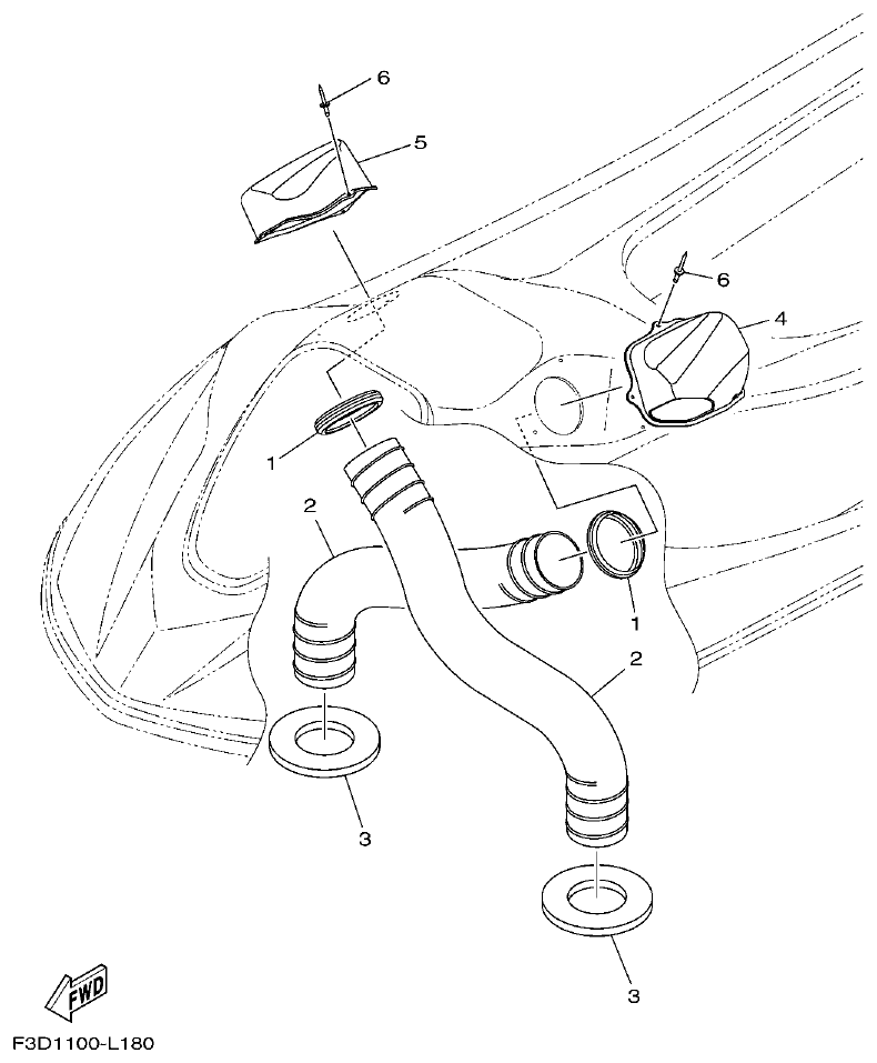 Yamaha F3D3 VENTILATION parts diagram